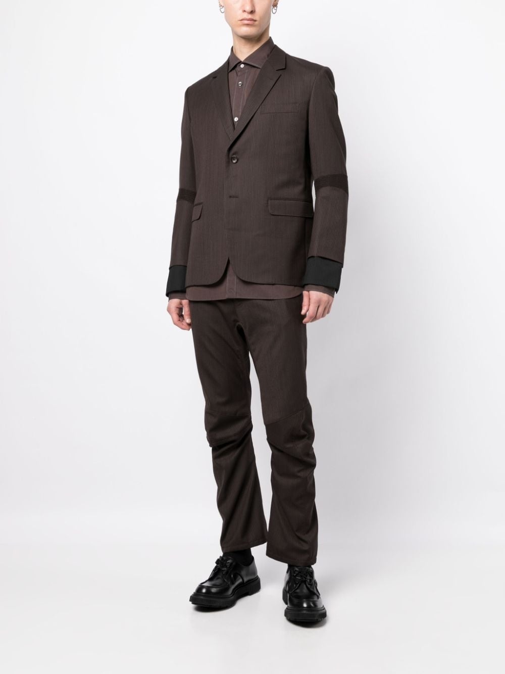 panelled wool blazers - 2