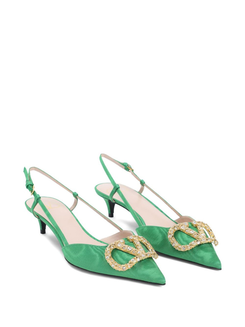 Valentino 45mm crystal-embellishment slingback pumps outlook
