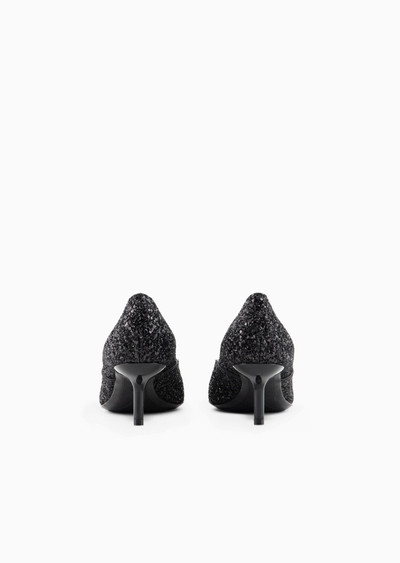 EMPORIO ARMANI Glitter court shoes with rubber toe outlook