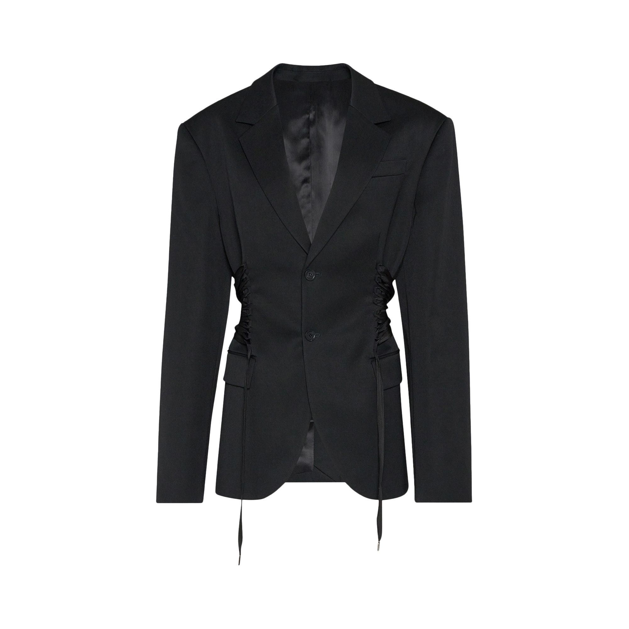 Jean Paul Gaultier Lace Detail Tailored Wool Jacket 'Black' - 1