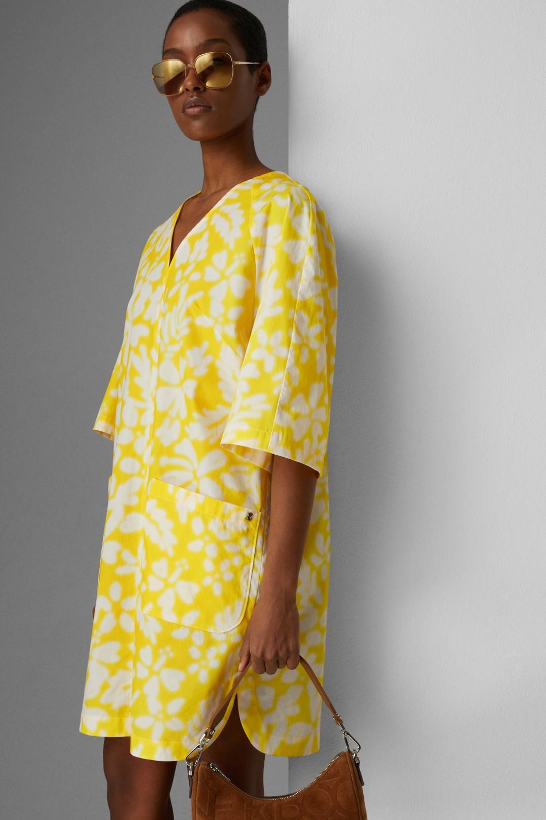 CLIA MIDI DRESS IN YELLOW/OFF-WHITE - 4