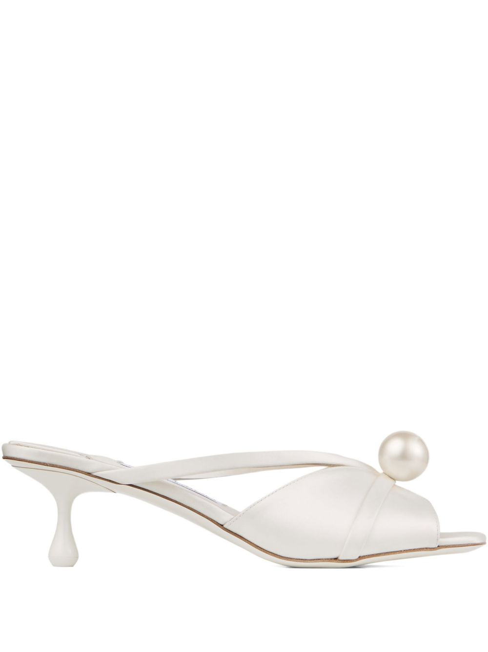 50mm Siva pearl-embellished satin mules - 1