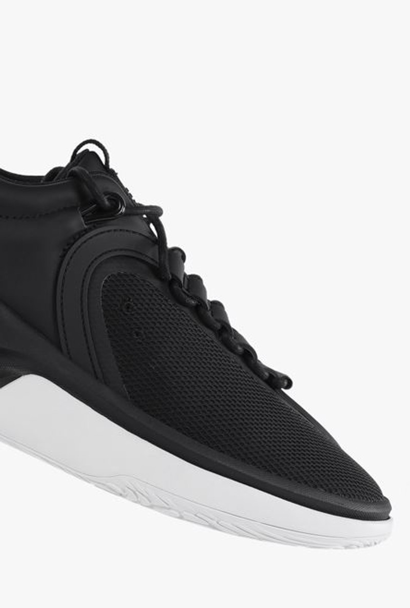 EXCLUSIVE - Black and white gummy leather and mesh B-Runner sneakers 6