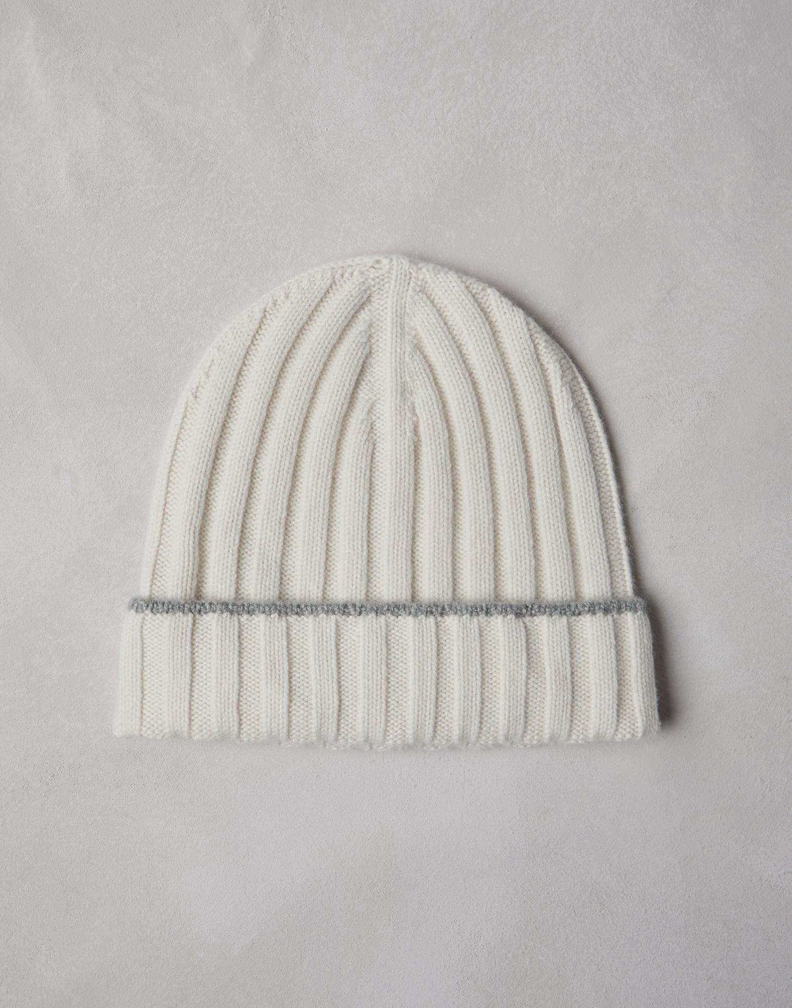 Cashmere rib knit beanie - 1
