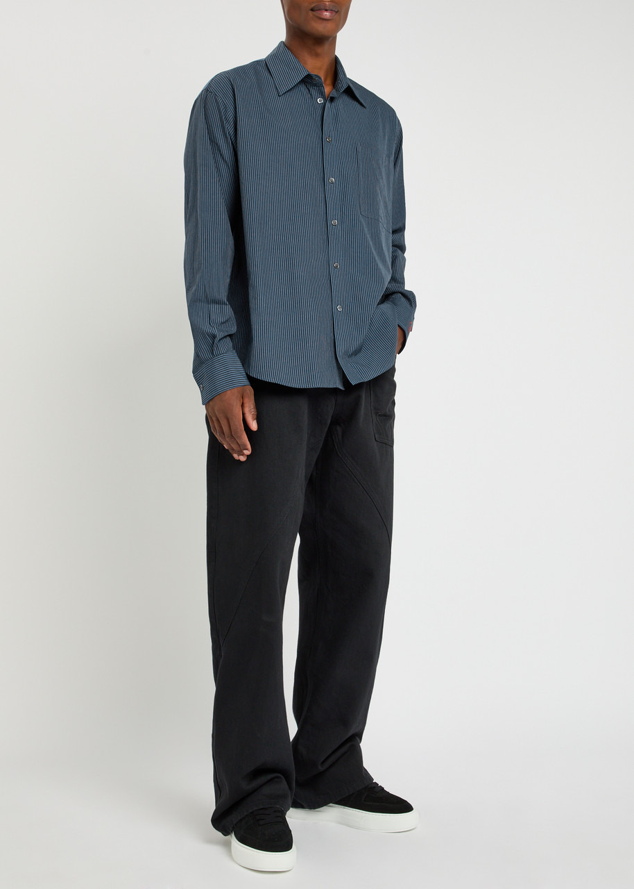 JW Anderson Patchwork Striped Cotton-poplin Shirt - 4