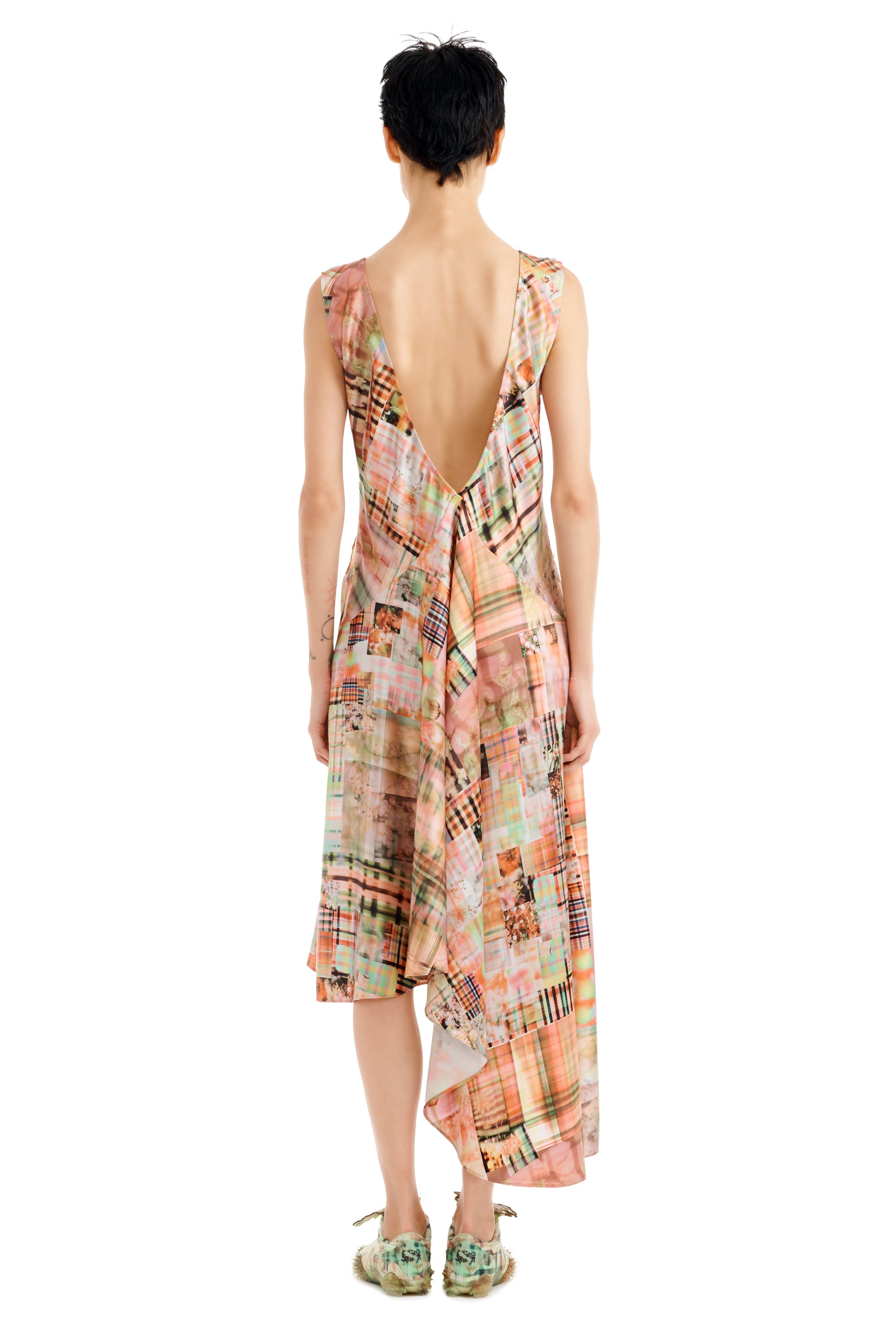 MULTI PLAID TULIP DRESS - 5