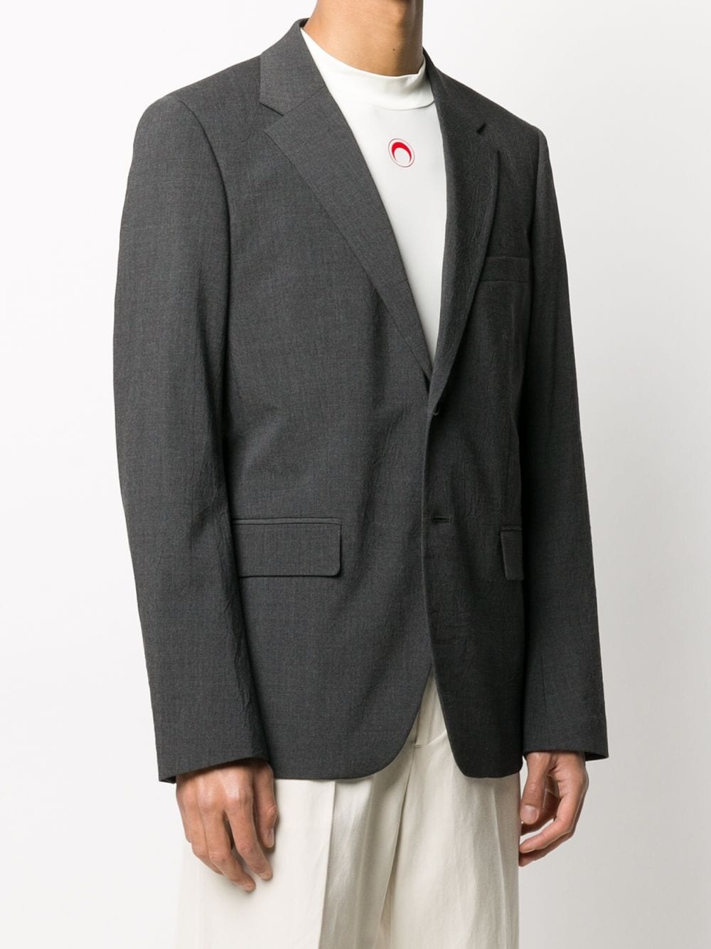 crushed two-button suit jacket - 3