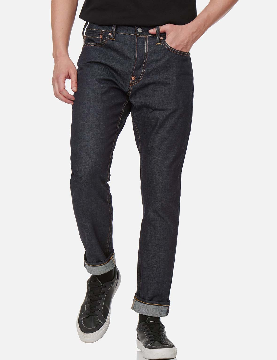 Kamon Print Carrot Fit Raw Denim Jeans #2017 - 8