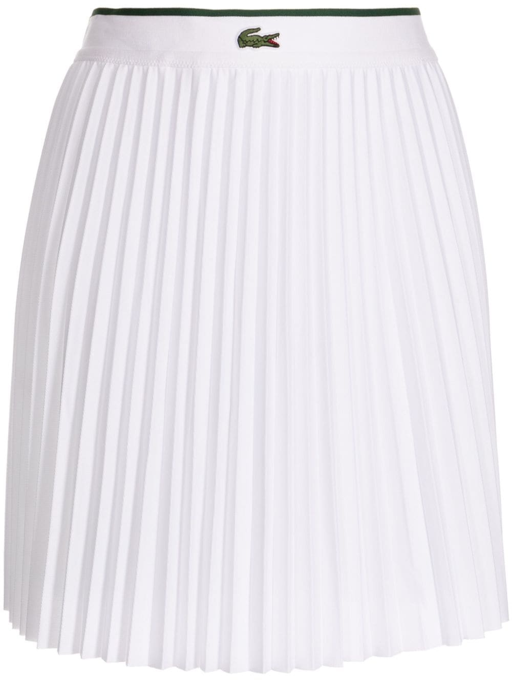logo-embroidered elasticated pleated miniskirt - 1