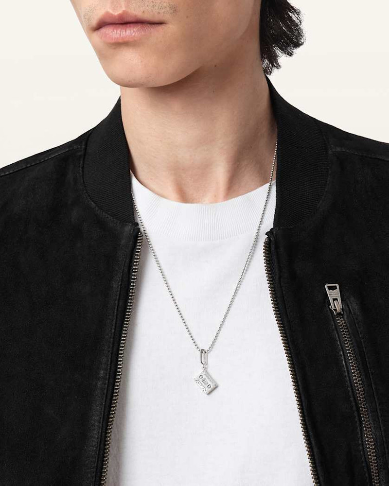 ALLSAINTS CASSETTE STERLING SILVER PENDANT CHARM outlook