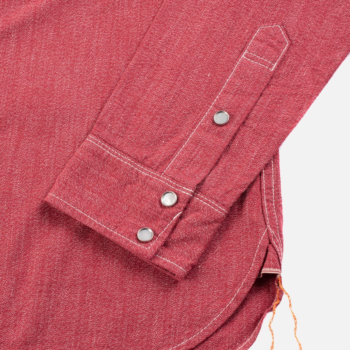 IHSH-289-RED 10oz Mock Twist Selvedge Chambray Western Shirt - Red 'The Salt and Cayenne' - 6