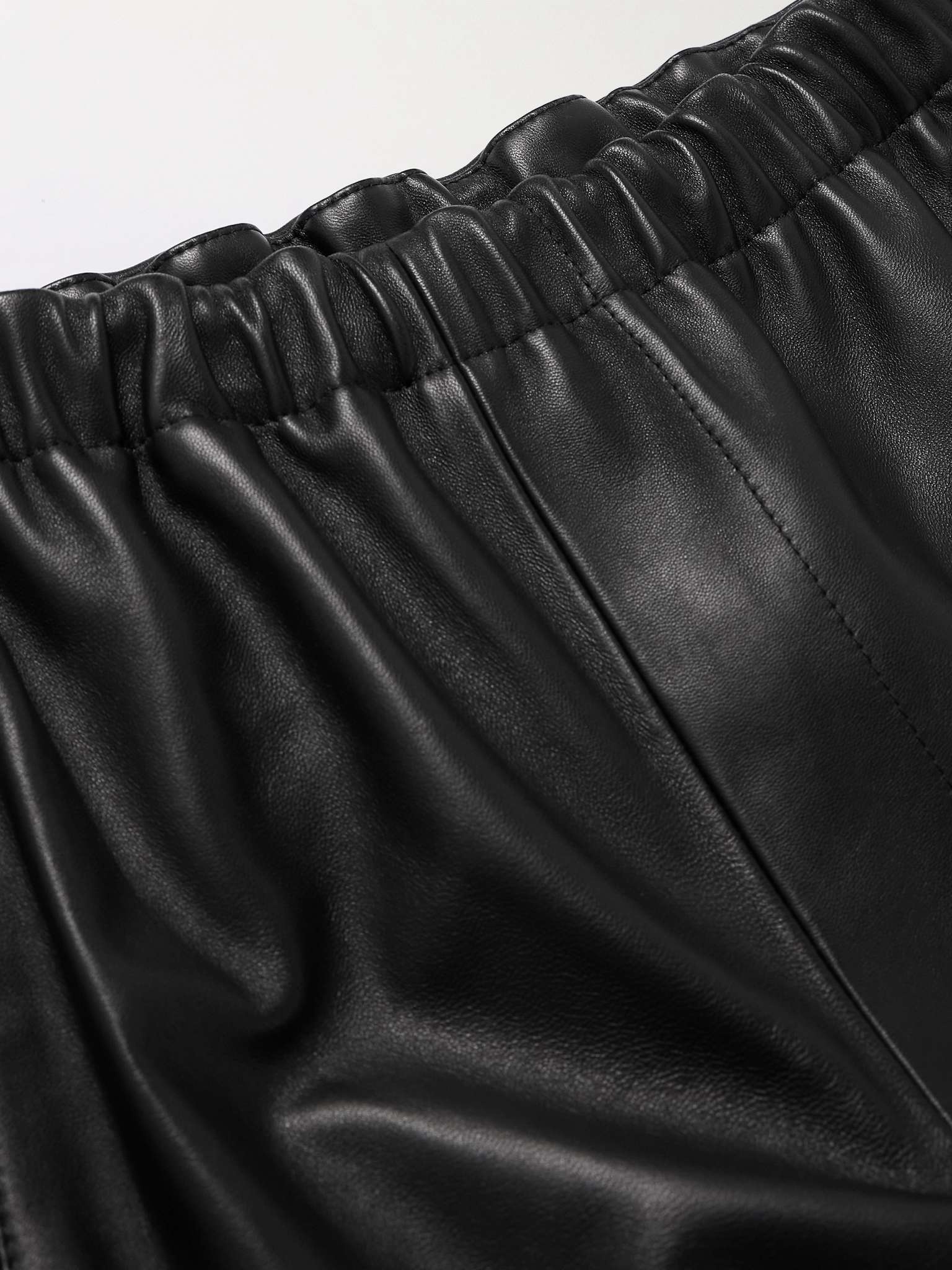 Straight-Leg Striped Nappa Leather Trousers - 3