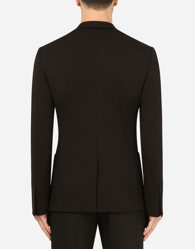 Dolce & Gabbana Double-breasted stretch jersey jacket with patch outlook