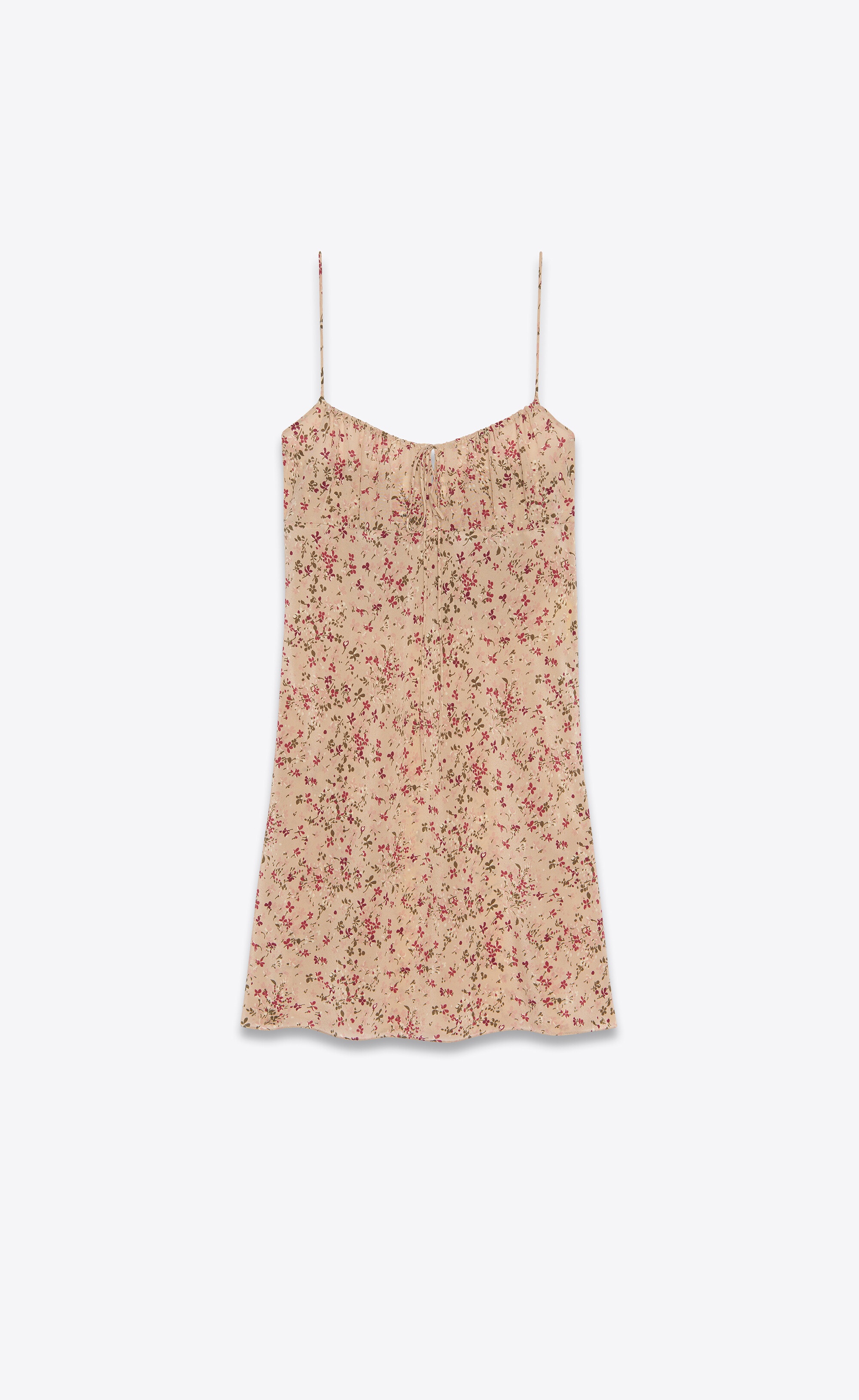 sleeveless dress in floral crepe de chine - 1