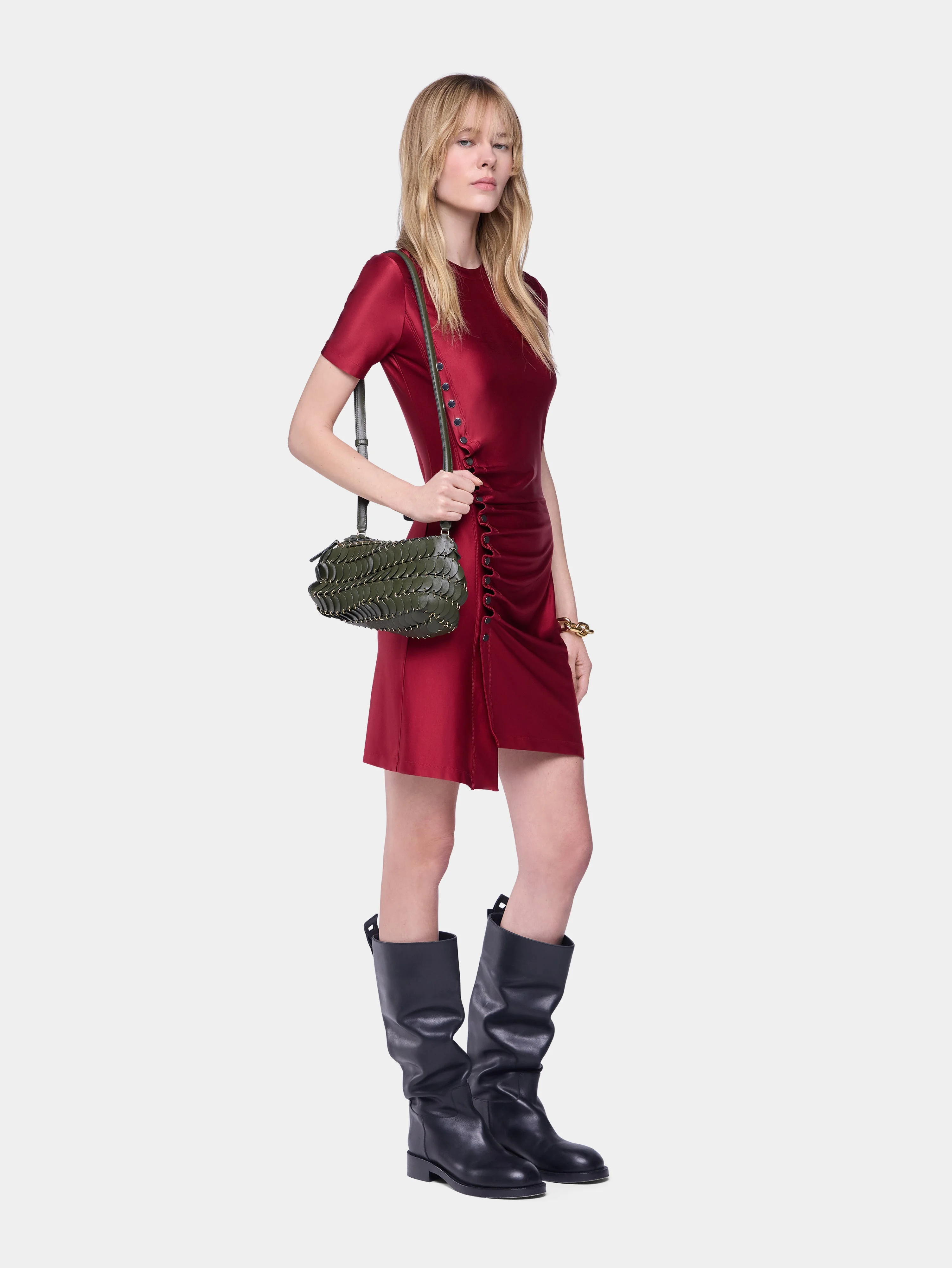 DRAPED MINI DRESS IN JERSEY - 1