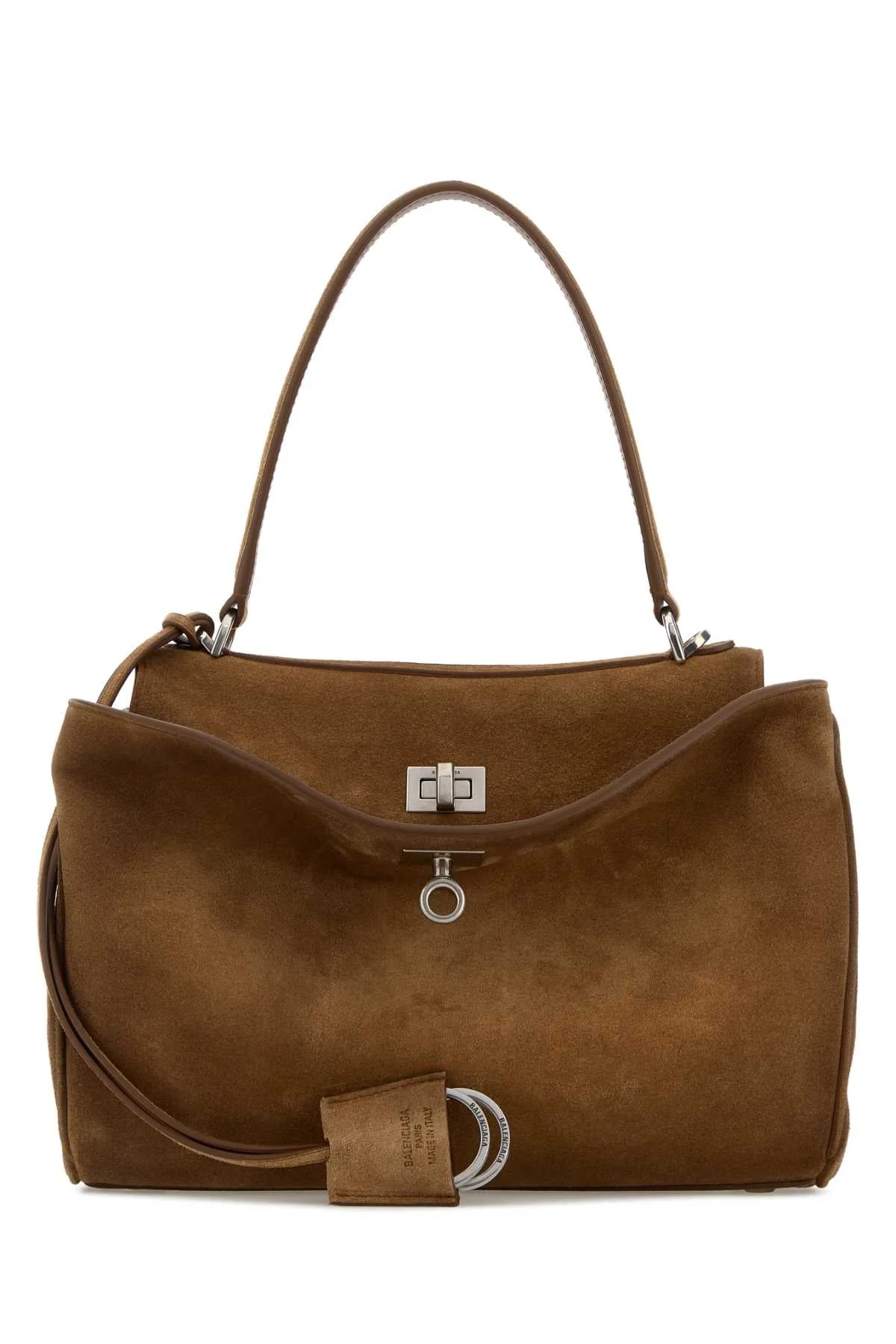 Balenciaga Women Camel Suede Small Rodeo Handbag - 1