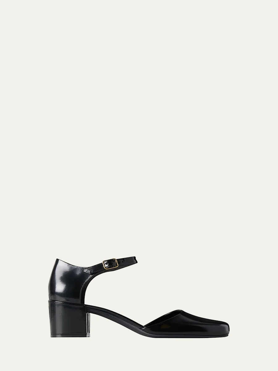 Penelope Leather Ankle-Strap Pumps - 1