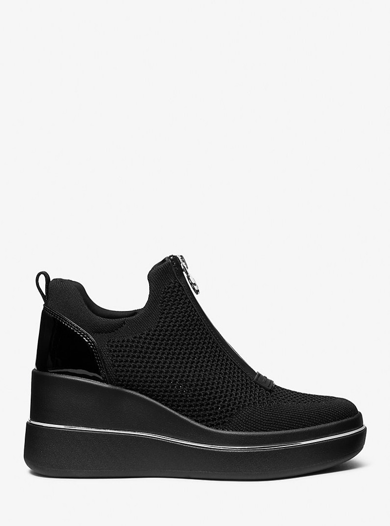 MICHAEL KORS Emmy Stretch Knit Zip Wedge Trainer outlook