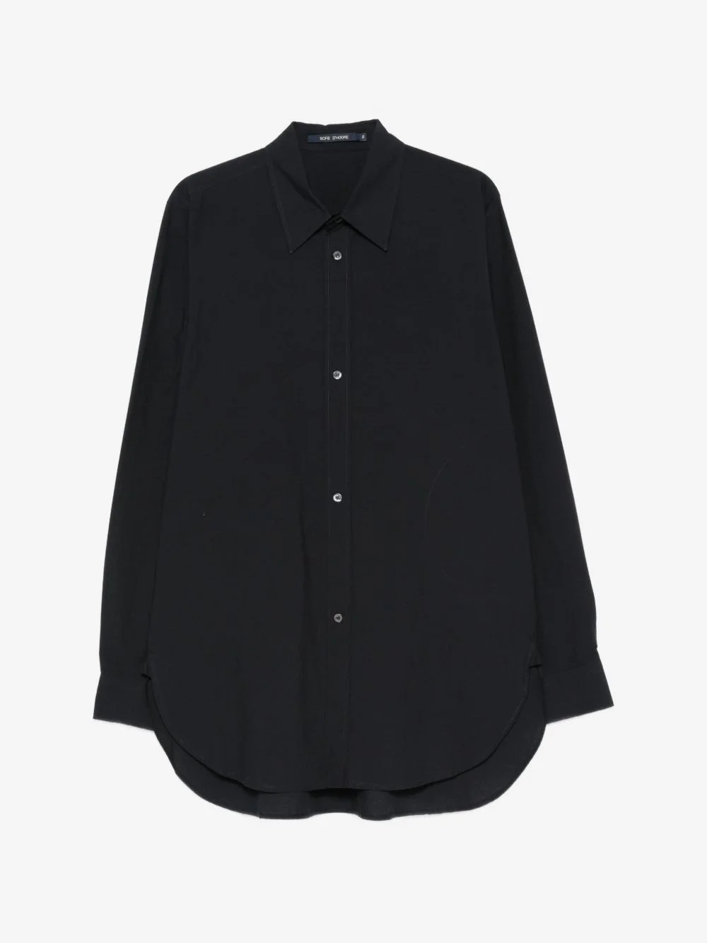 curved-hem long-sleeve shirt - 1