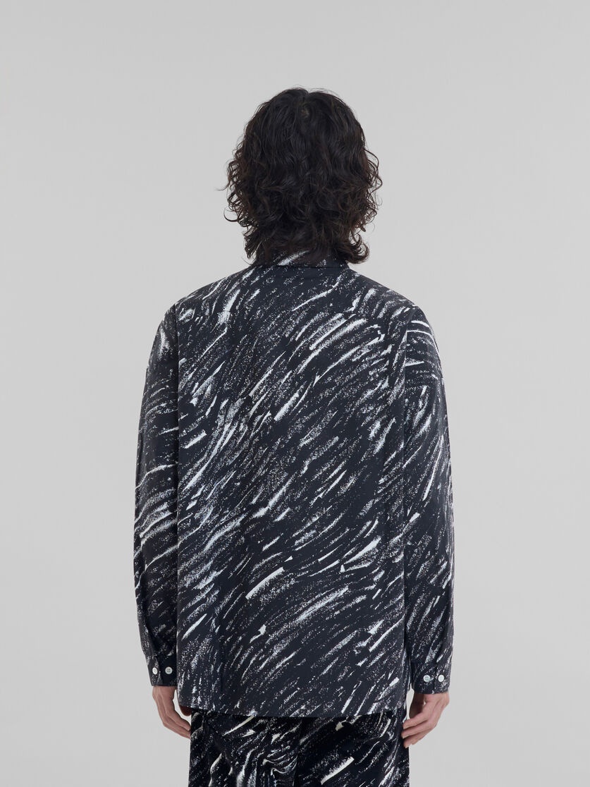 BLACK CRAYON PRINT ORGANIC COTTON SHIRT - 3