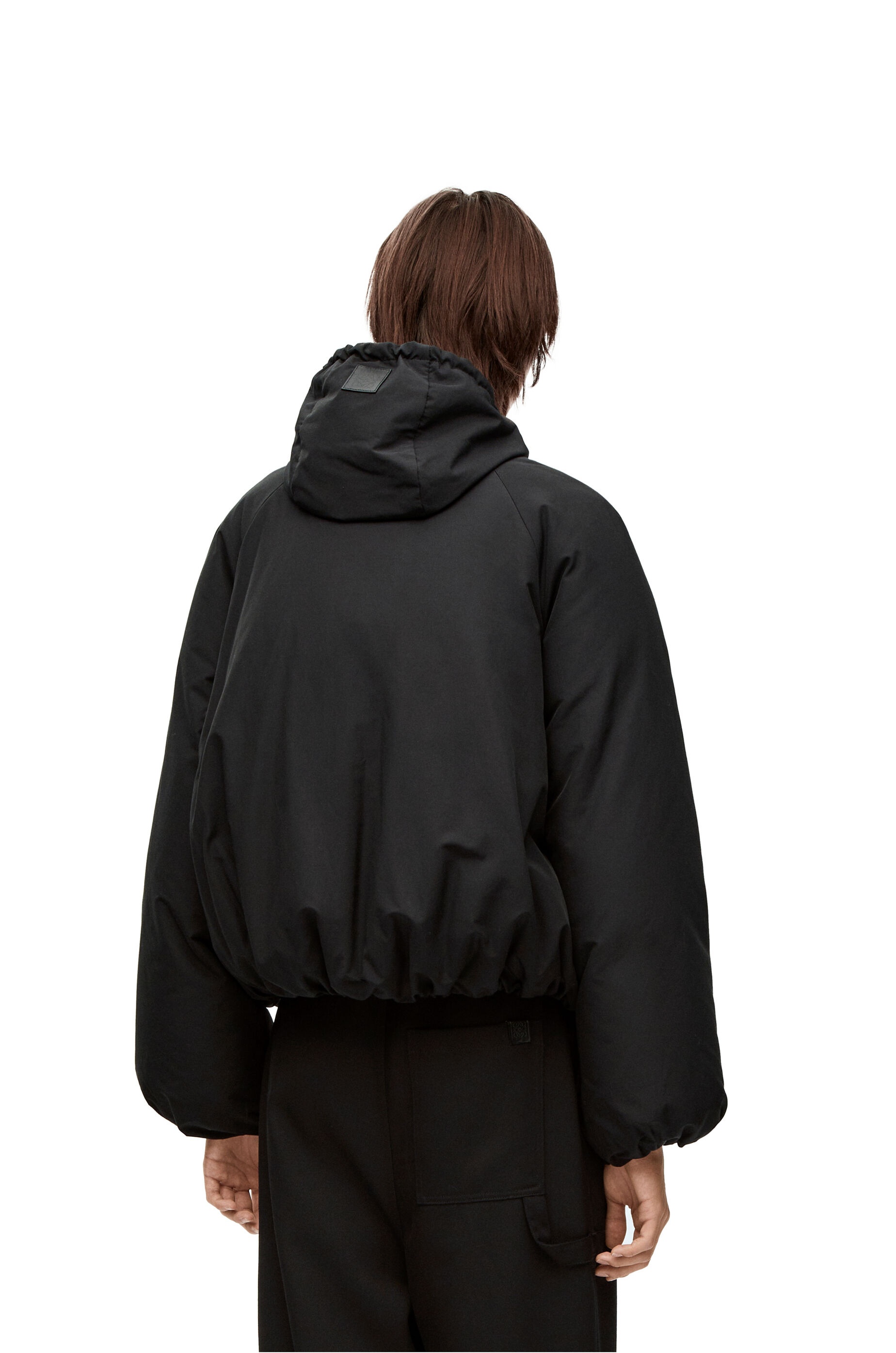 Puffer hooded bomber jacket in cotton and polyamide - 4
