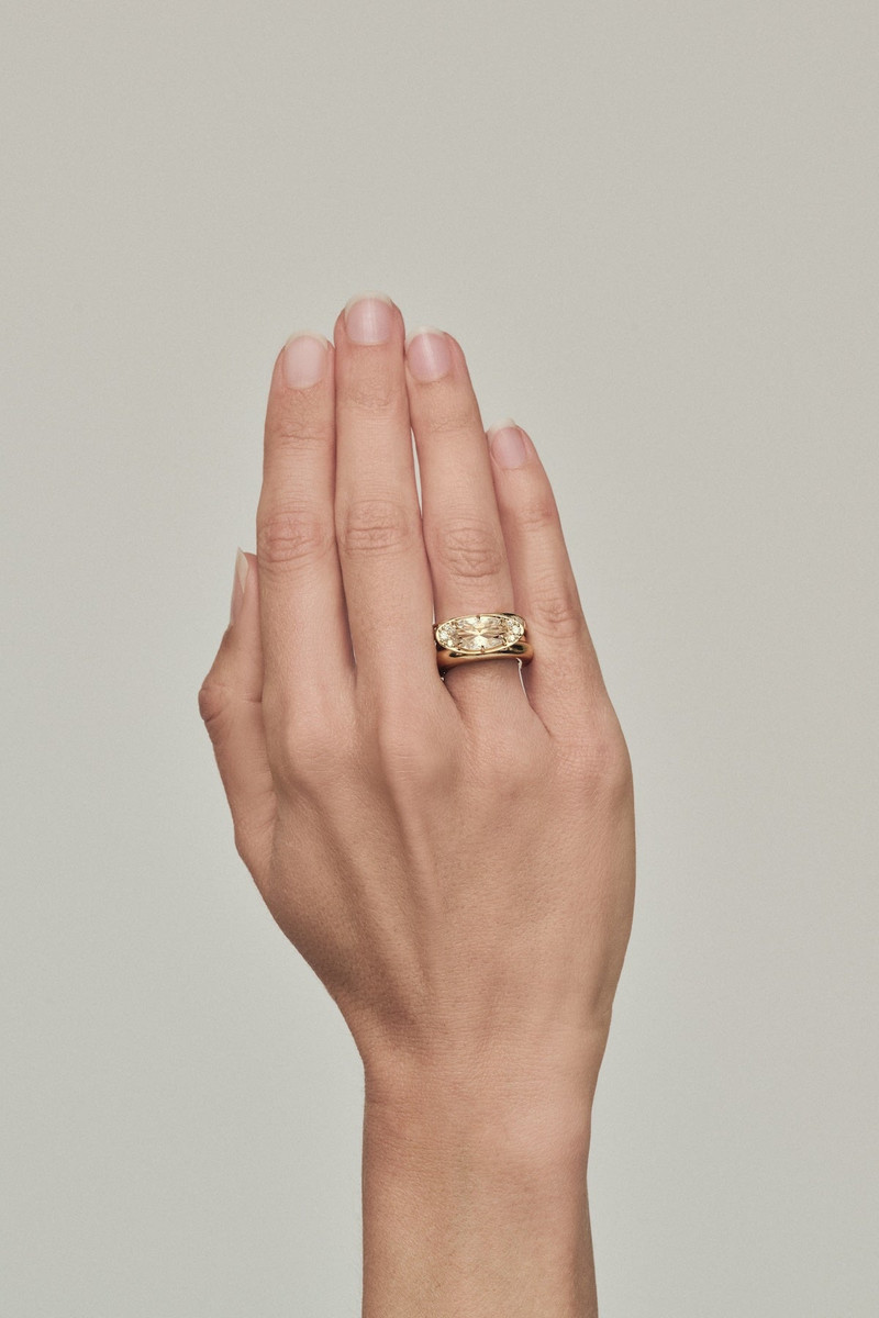 By Pariah Stack_Ellipse Prism Ring Stack | White Topaz outlook