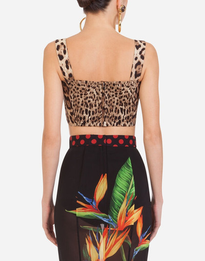 Dolce & Gabbana Poplin top with leopard print outlook