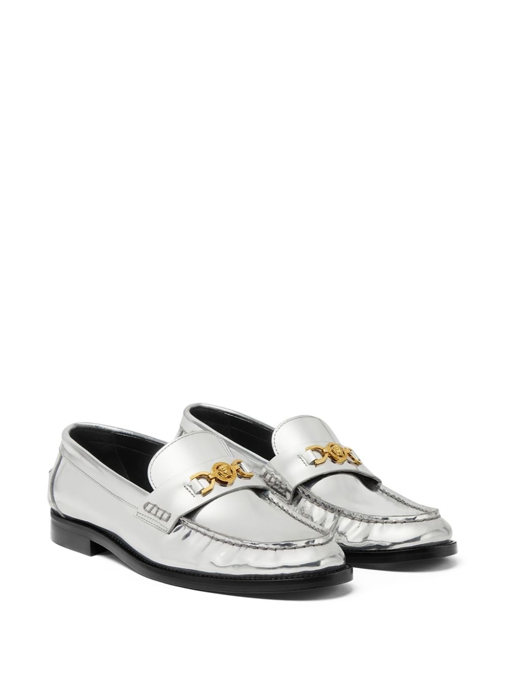 Medusa metallic leather loafers - 2