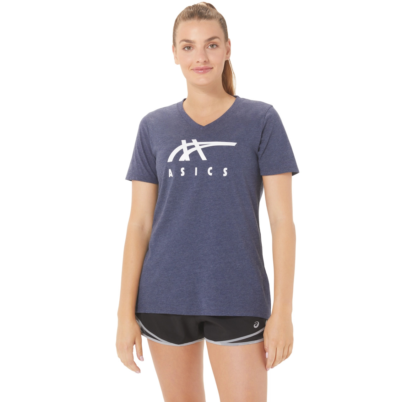 WOMEN'S ASICS STRIPES V-NECK - 1