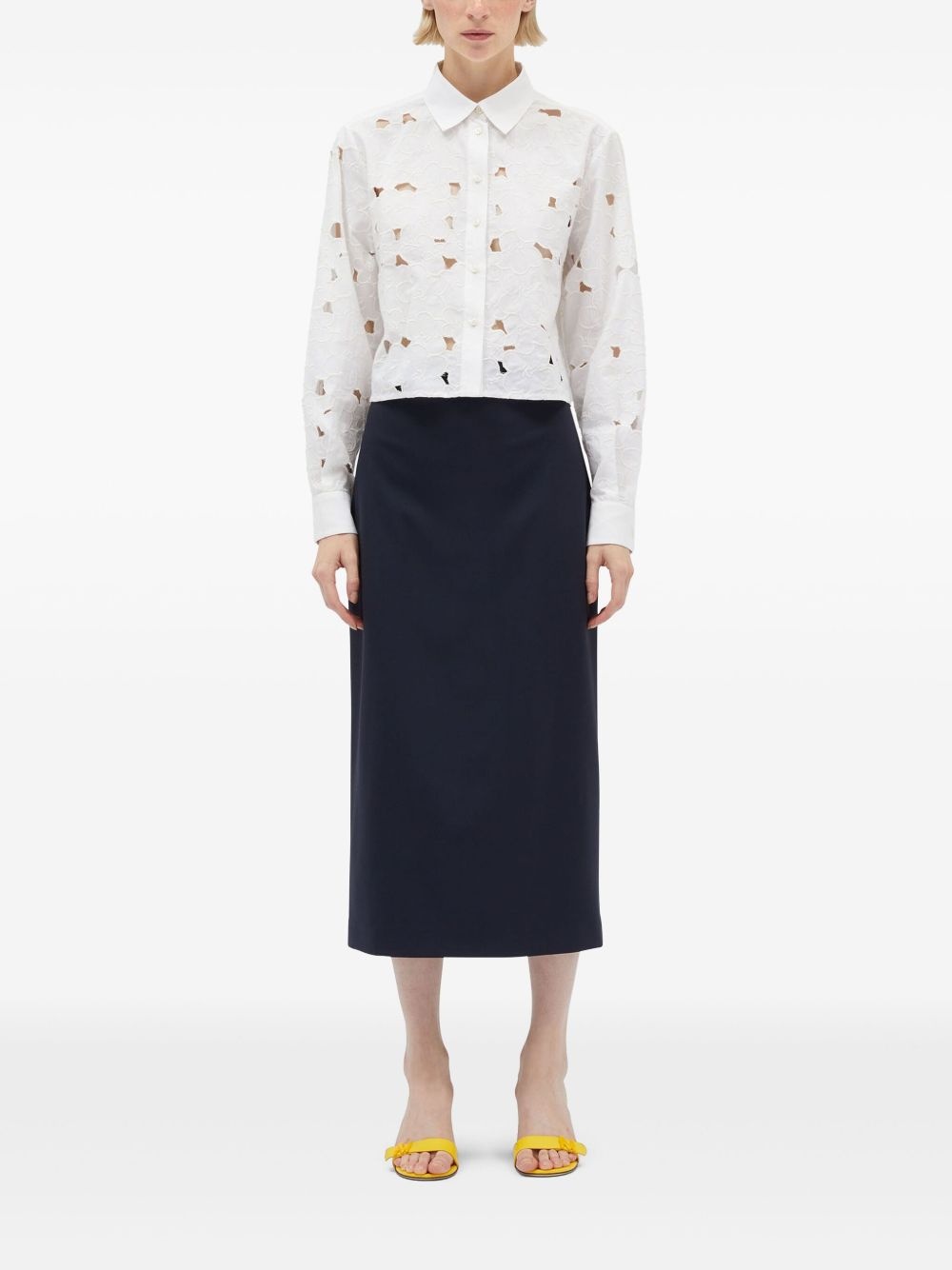 logo-waistband midi skirt - 2