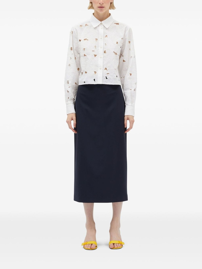 MSGM logo-waistband midi skirt outlook