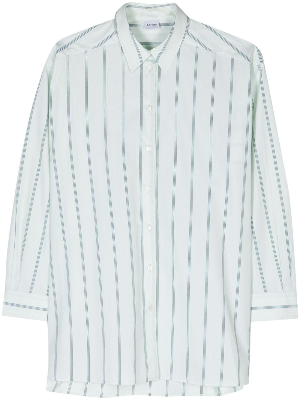 vertical-striped cotton shirt - 1