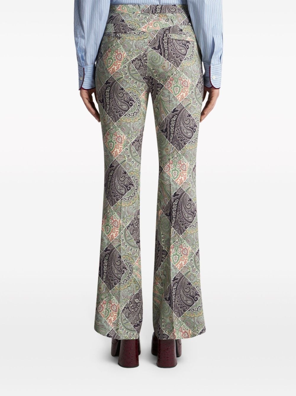 flared printed cady trousers - 4