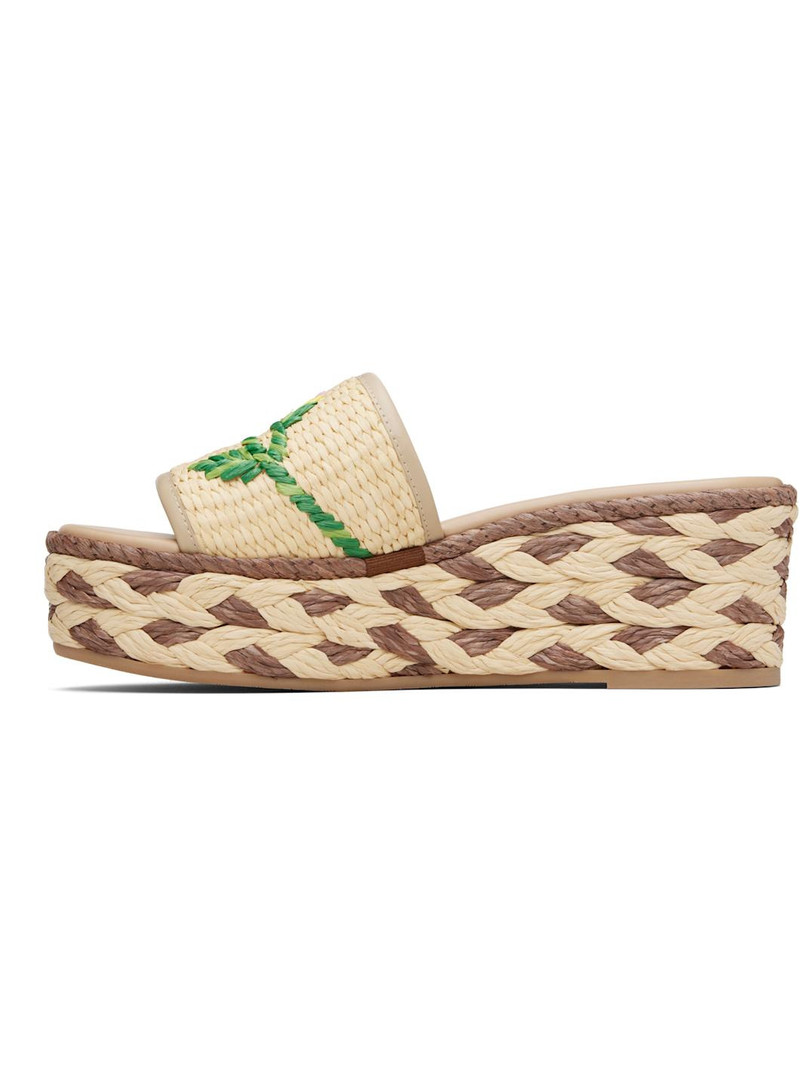 Valentino Beige Slide Espadrillas Sandals outlook