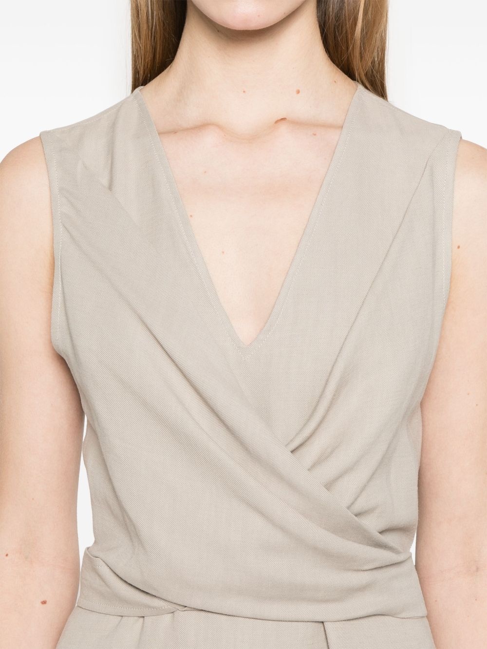 wrap-effect midi dress - 5