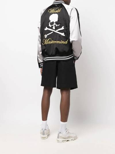 mastermind JAPAN skull-embroidered silk bomber jacket outlook