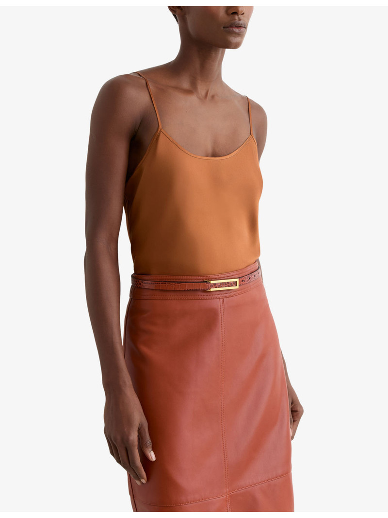 REISS Bronya Mock-Croc Leather Belt outlook