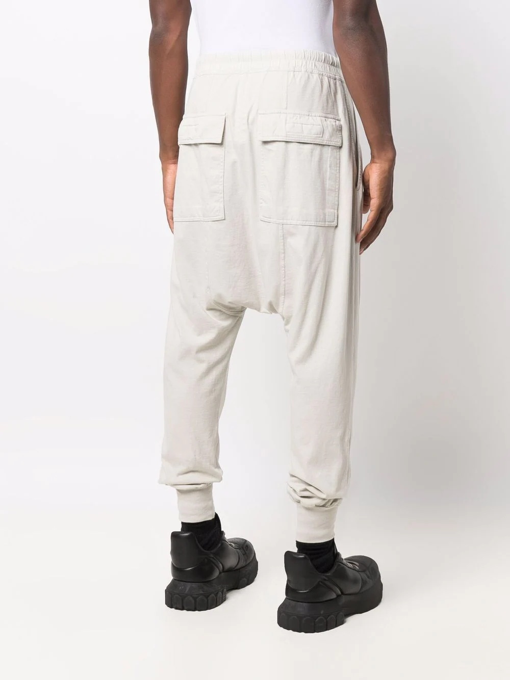 drawstring-waist tapered trousers - 4