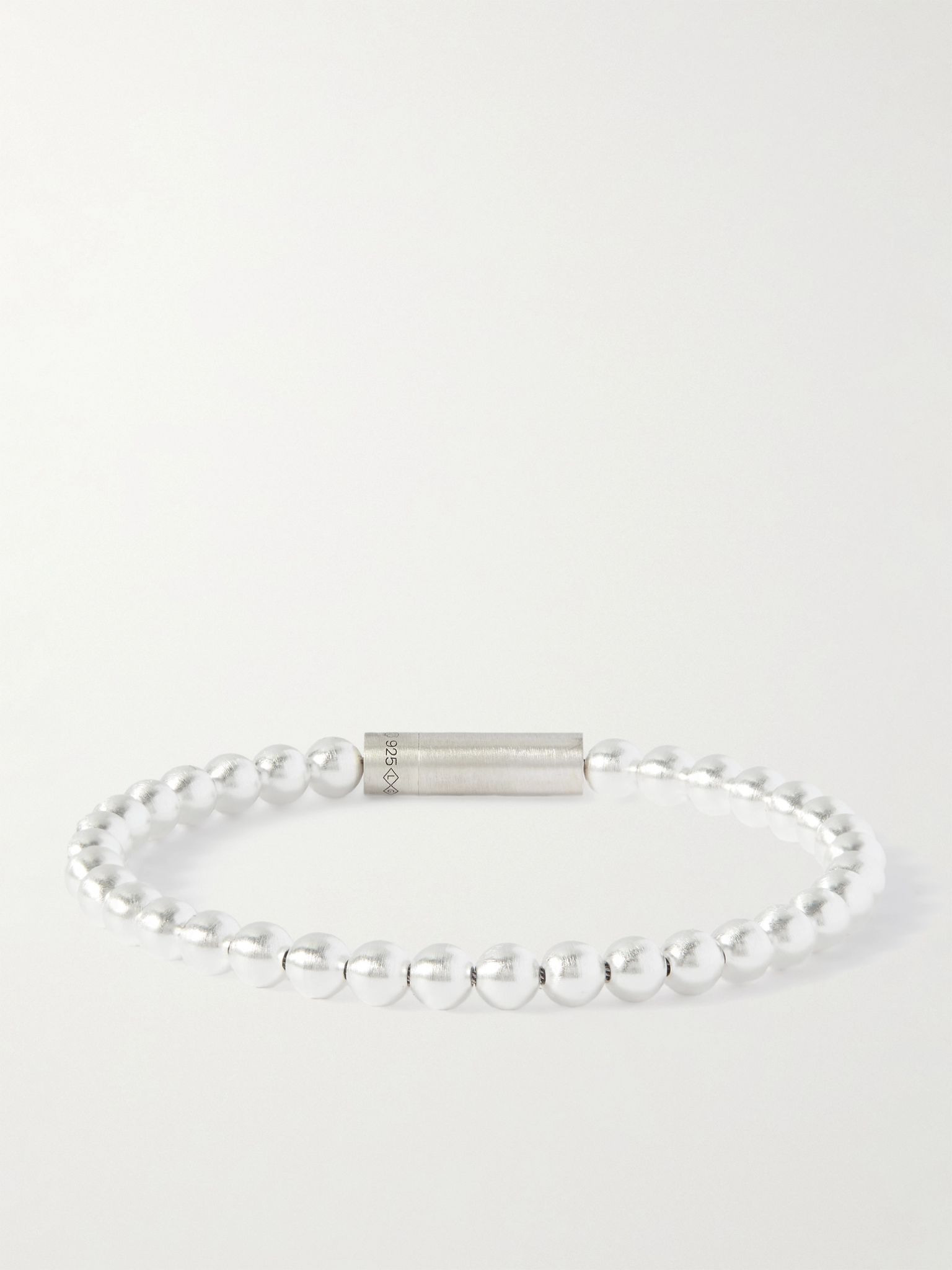 11g Recycled Sterling Silver Beaded Bracelet Silver - 3