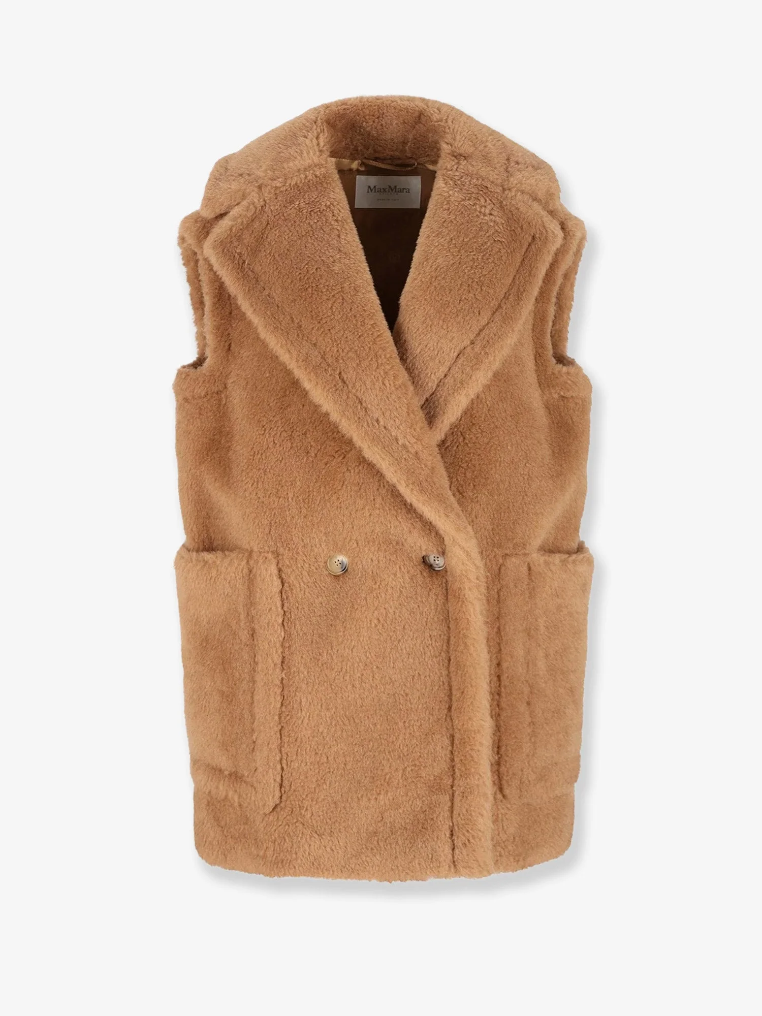 Breda Camel And Silk Sleeveless Coat - 1