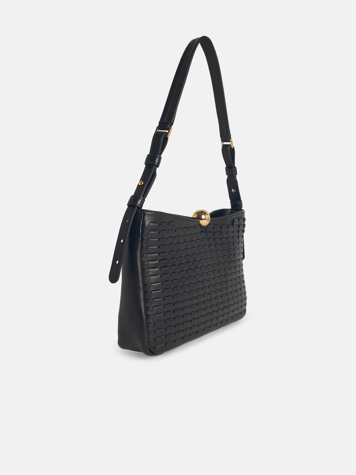 'SFERA SOFT' MEDIUM BLACK LEATHER CROSSBODY BAG - 2