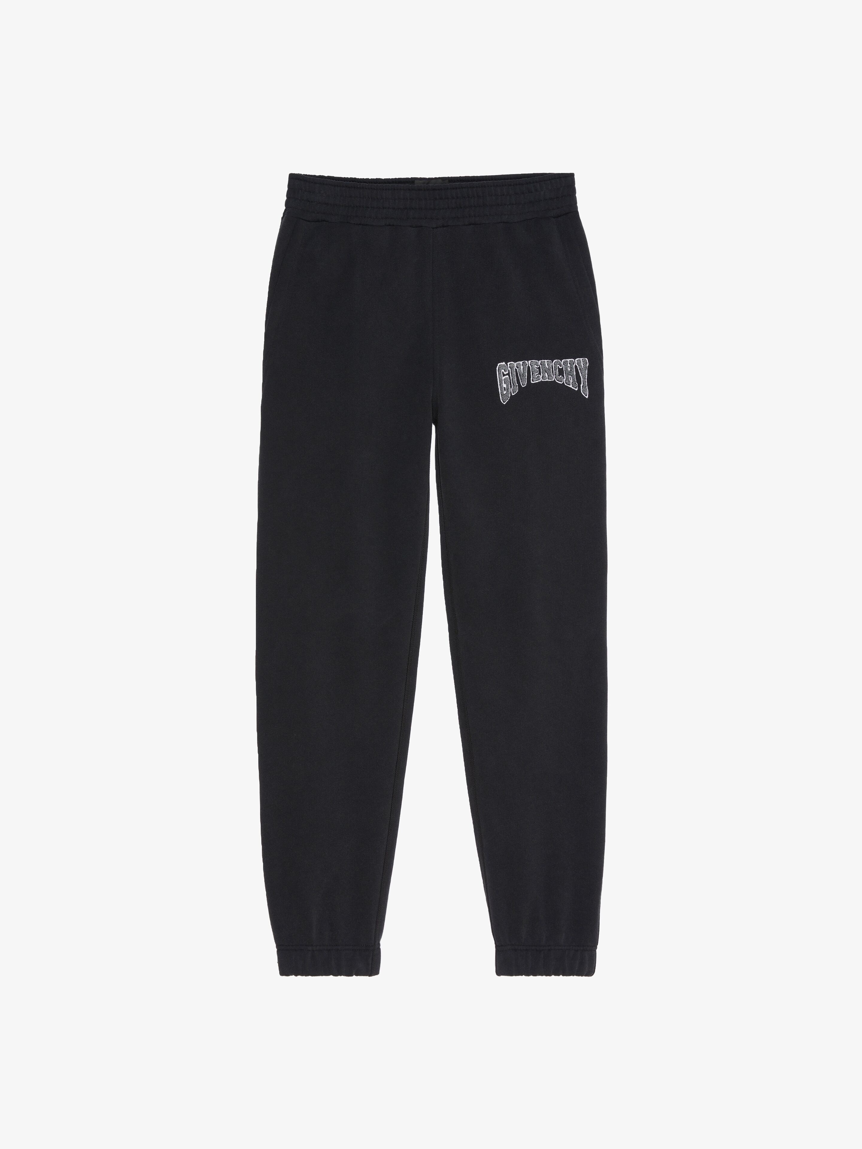 SLIM FIT JOGGER PANTS IN FELPA WITH PATCHS - 1