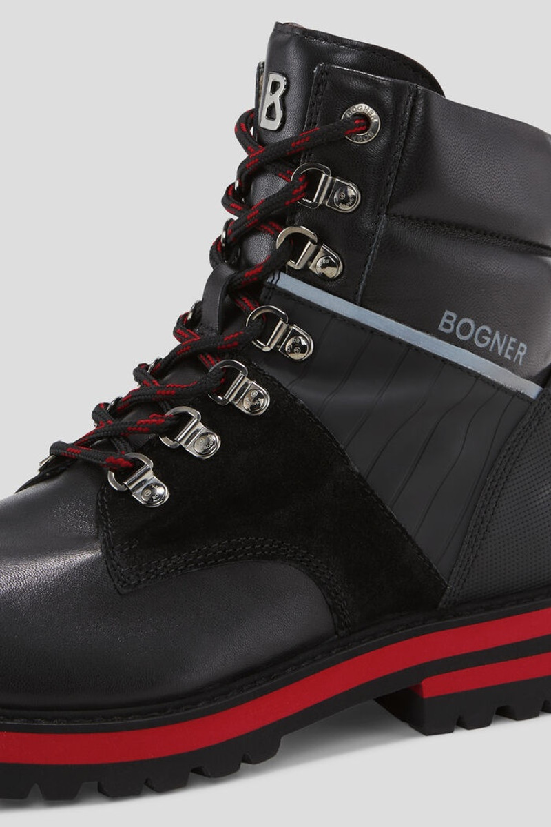 Courchevel Mid-calf boots in Black/Red 4