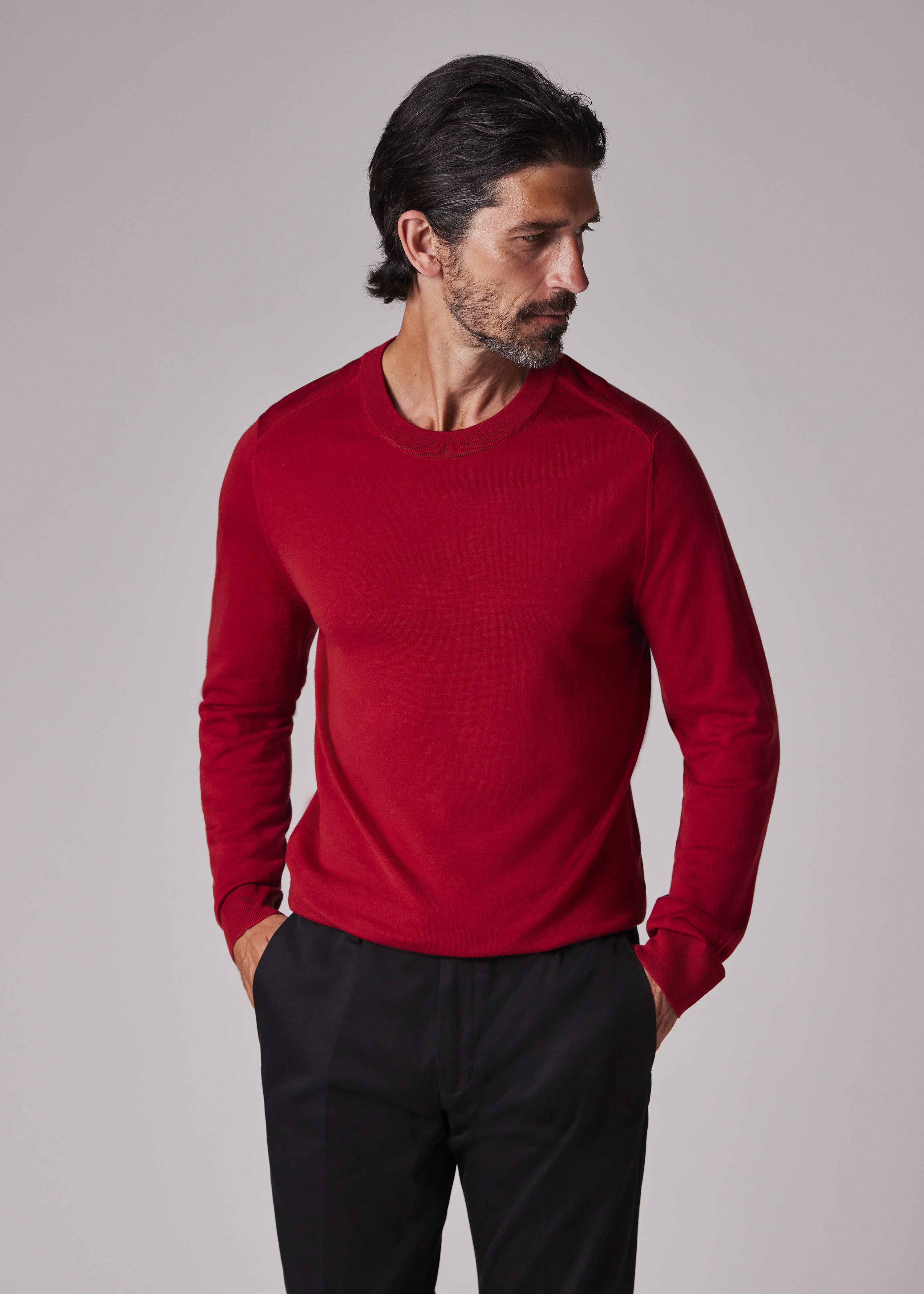 Red Merino Wool Sweater - 3