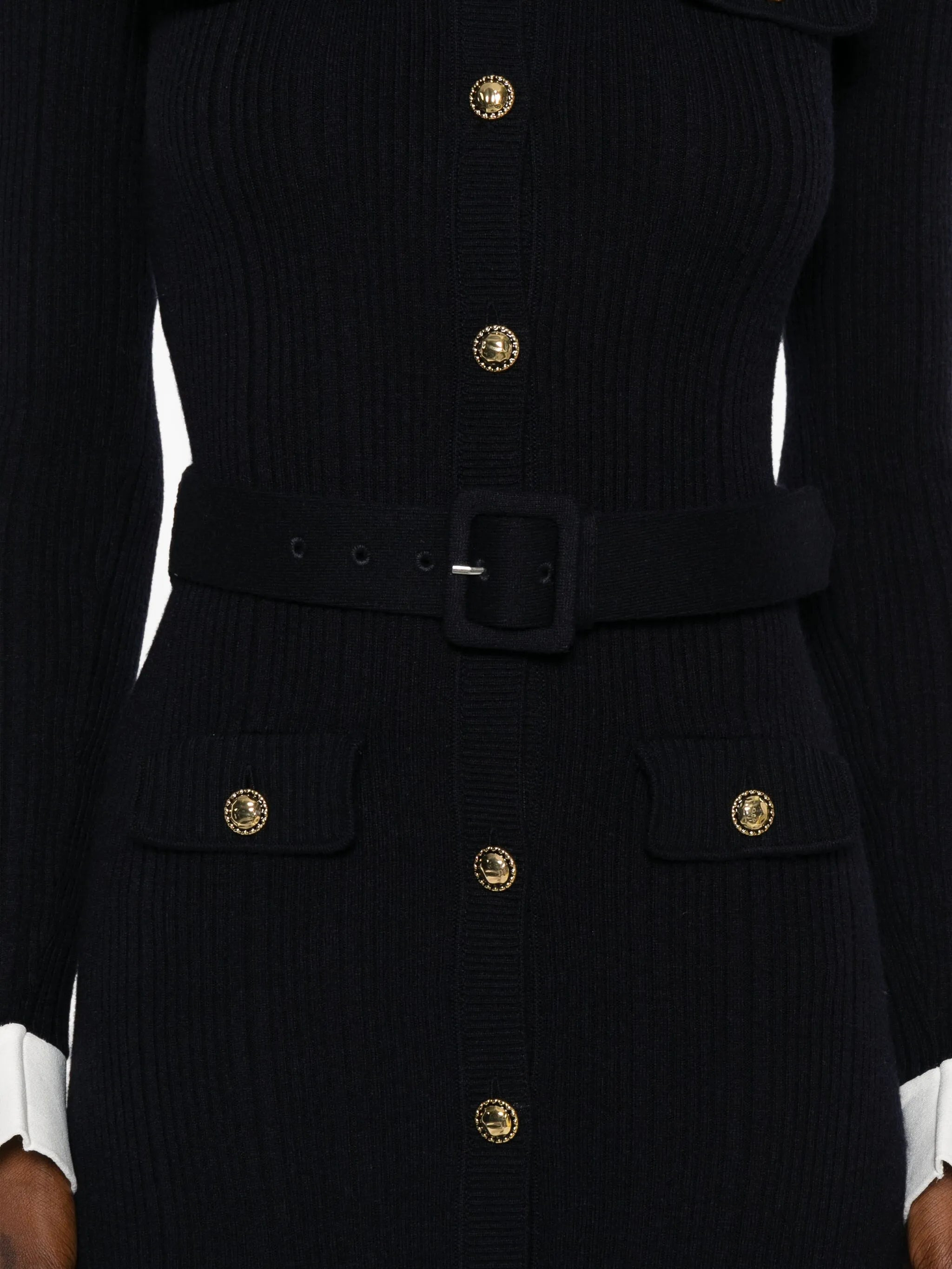 Self-portrait Button-detailed Ribbed-knit Maxi Dress - 2