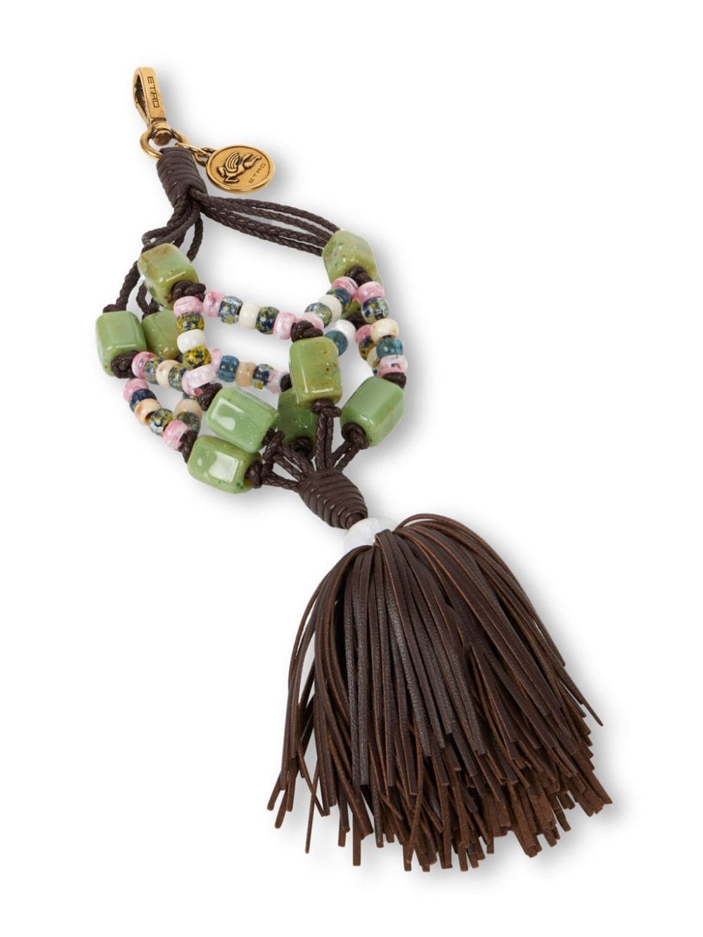 apple-tassel leather charm - 2