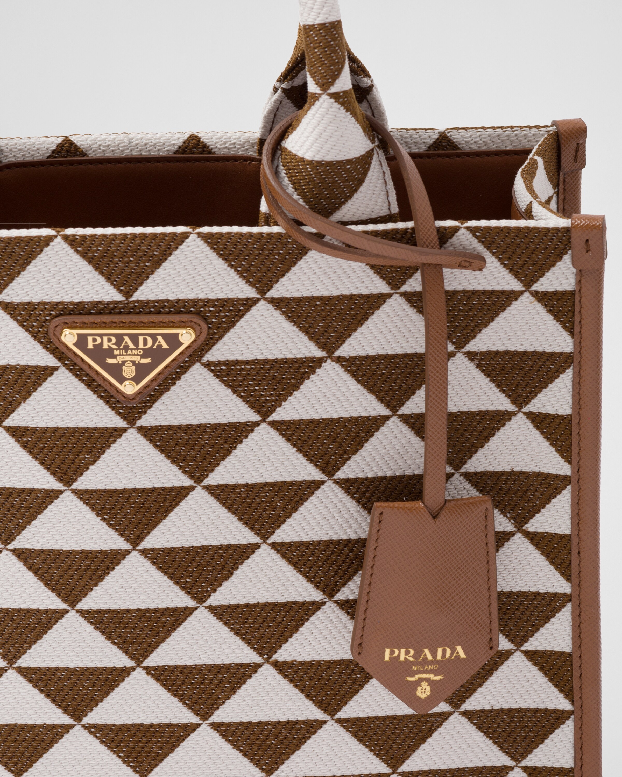 Small Prada Symbole embroidered fabric handbag - 6
