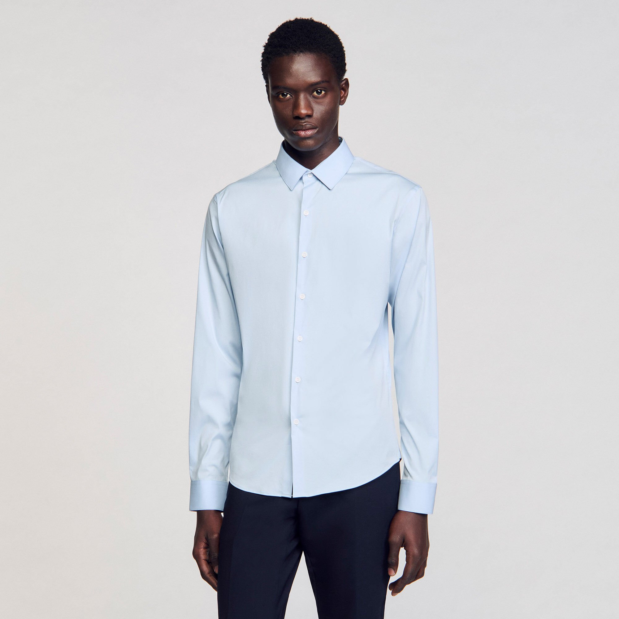 FITTED STRETCH COTTON SHIRT - 4