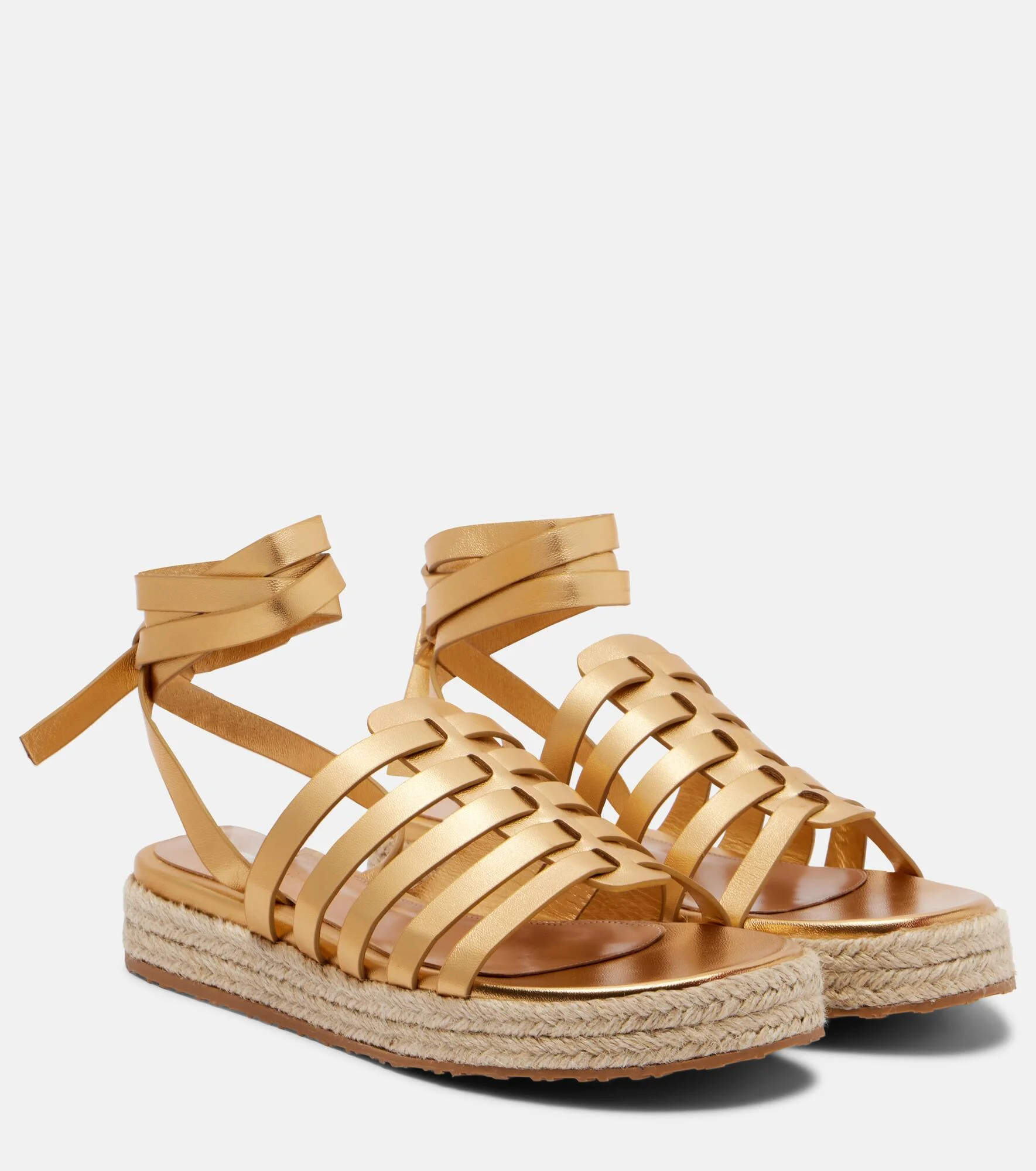 Leather espadrille sandals - 1