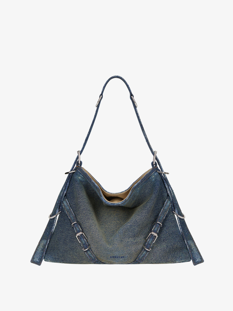 MEDIUM VOYOU BAG IN WASHED DENIM 1